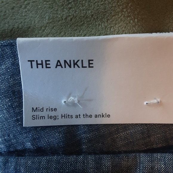 Ann Taylor "The Ankle Pant" Linen Cotton Mid-Rise Light Blue | New! Size 4 - Picture 11 of 13